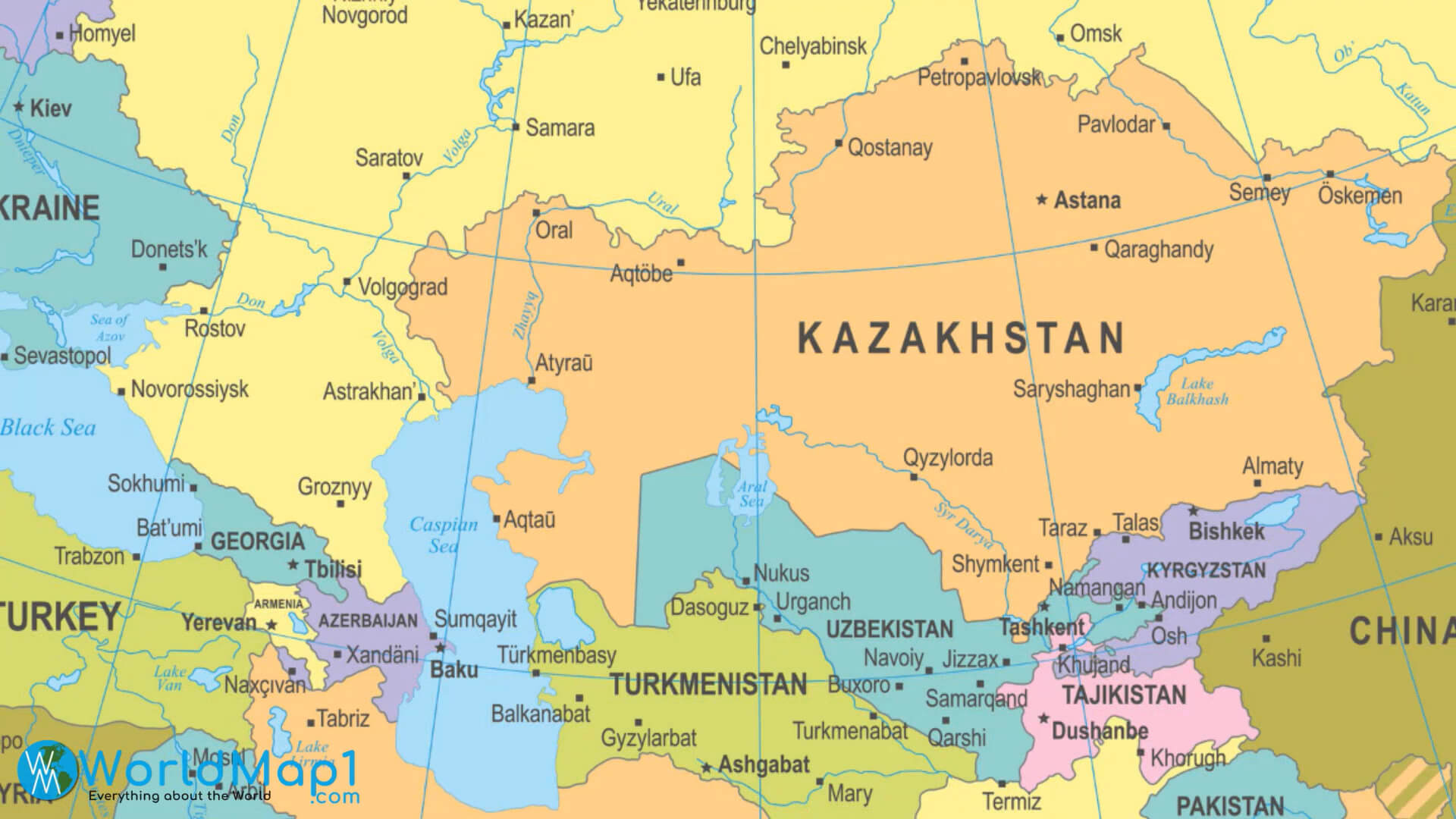 Carte de la Russie avec les republiques turques